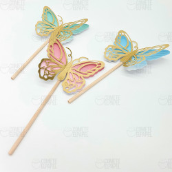 15 mini Toppers Mariposas