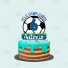Topper tarta fútbol azul