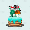 Topper tarta baloncesto verde