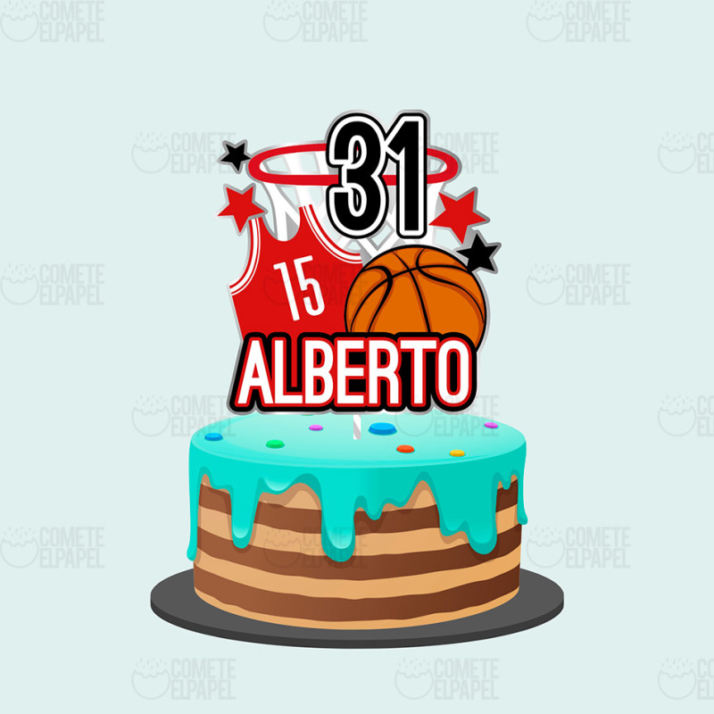 Topper tarta baloncesto