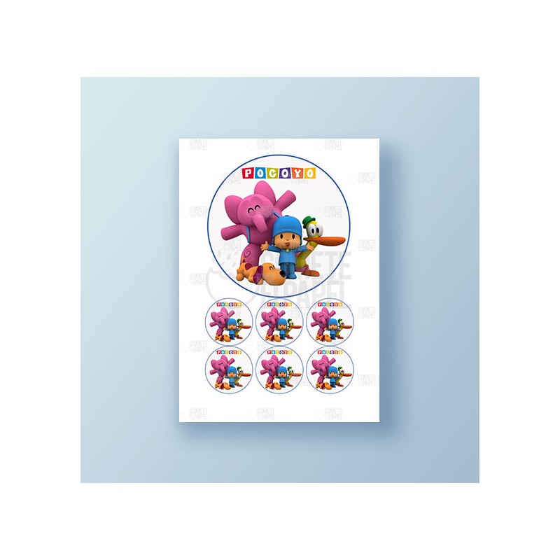 Papel de azúcar tarta Pocoyo