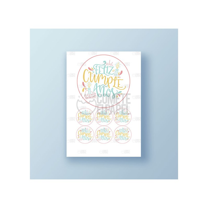 Papel de azúcar tarta Cumpleaños 2