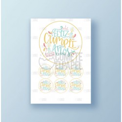Papel de azúcar tarta Cumpleaños 2