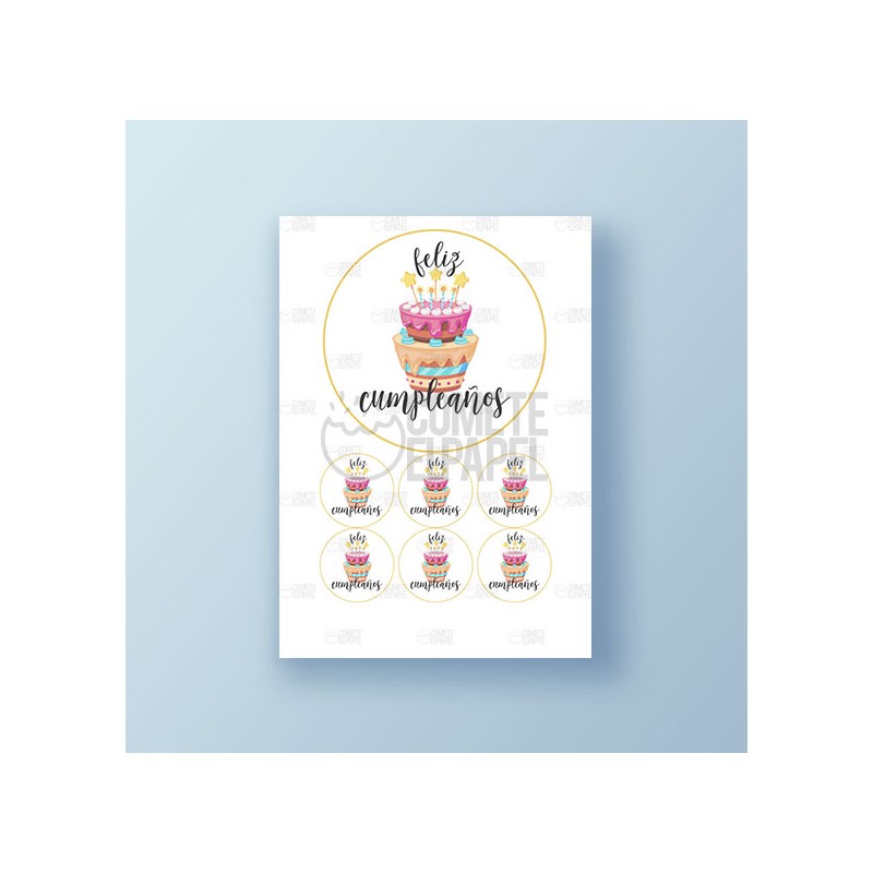 Papel de azúcar tarta Cumpleaños 3