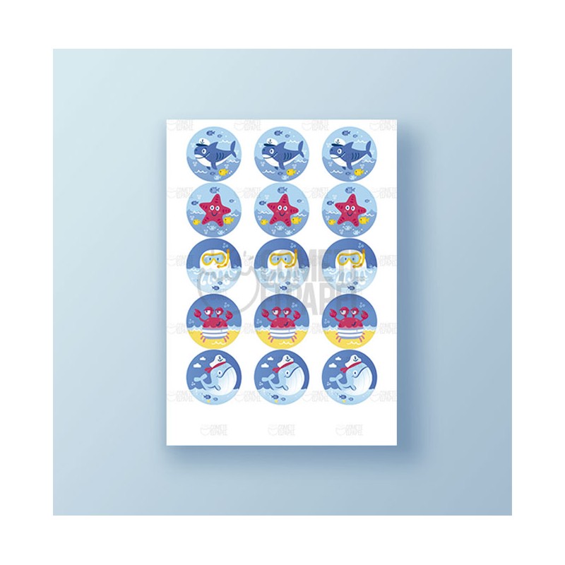 Papel de azúcar galletas marino