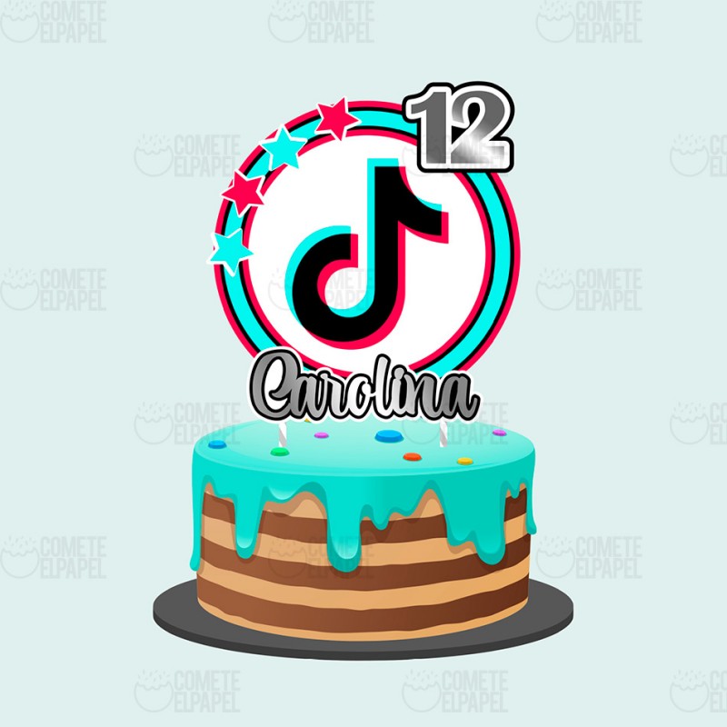 Topper tarta Tik Tok