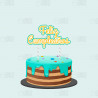 Topper tarta Feliz Cumpleaños Verde