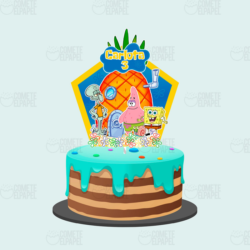 Topper tarta Bob Esponja