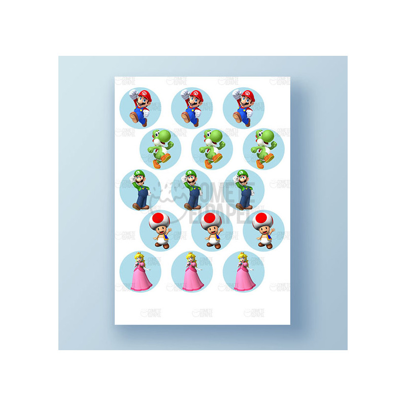 Papel de azúcar galletas Super Mario