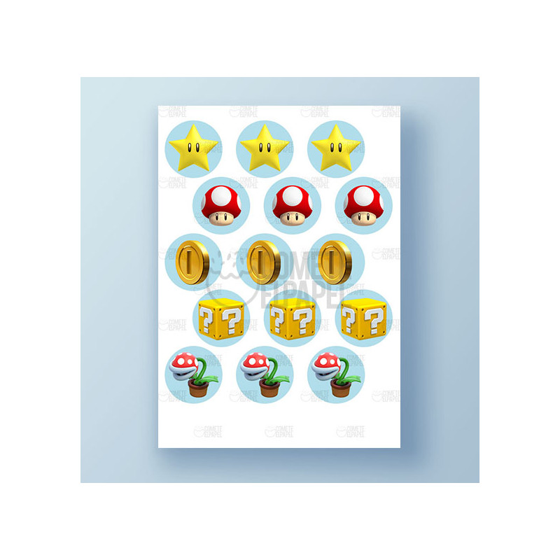 Papel de azúcar galletas Super Mario 2